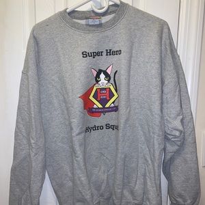 Graphic super hero cat sweater